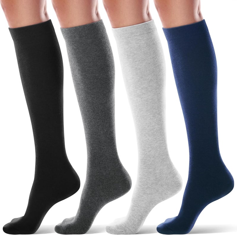 FITRELL Women's Knee High Socks Outdoor Sport Athletic Socks Casual Stripe Tube Socks 1-4 Pack - Image 1